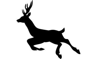 deer silhouette vector design, on white background. deer silhouette vector illustration