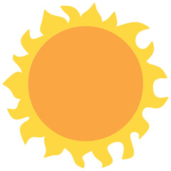 Sun shines with rays icon. Suitable for weather design. Hot temperature. Vector stock illustration.