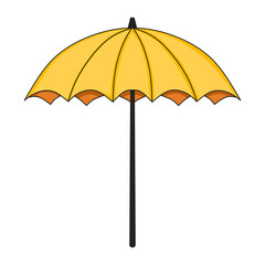 Obraz premium Umbrella vector illustration. On a white background. Rainy season design element in cartoon style.
