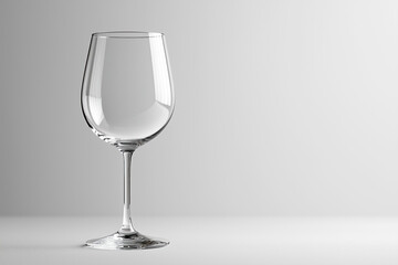 Fototapeta premium Elegant glass wine glass in minimalist style, copy space 