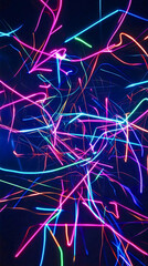 Abstract wallpaper background with light, neon technology and blue dark lines creating a futuristic modern space glow illustration, digital gradient design, bright concept glowing backdrop texture