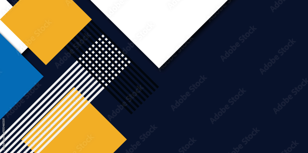 Poster Creative Abstract yellow and blue color background with geometric diagonal shapes vector background. abstracts triangle trendy background for business, technology presentation, poster graphic design.