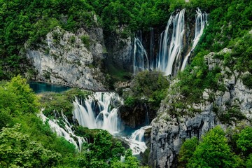 Fototapeta premium Waterfalls in Plitvice National Park