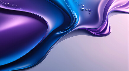 Fototapeta premium Gładka, miękka fala płynu lub tkaniny w eleganckich odcieniach granatu i jasnego błękitu, tworząca spokojny i uspokajający efekt wizualny