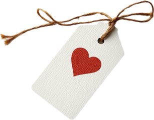 Heart-shaped tag for gift decoration showcasing love and affection in a creative design with natural elements