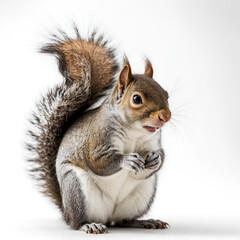 Obraz premium eastern gray squirrel on white background