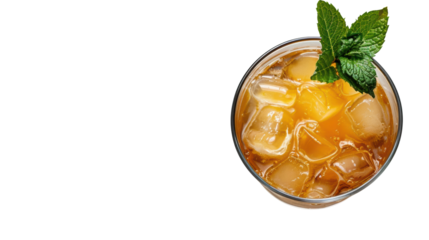 Mai tai with garnish, top down view