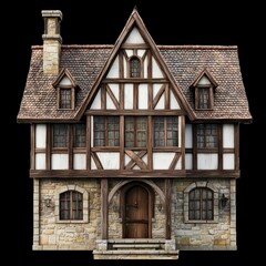 Traditional European House With Stone and Wood Elements