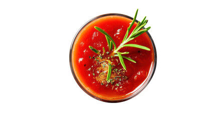 Bloody Mary, top down view, isolated