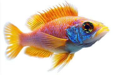 Fototapeta premium Tropical fish with patterns on a white background
