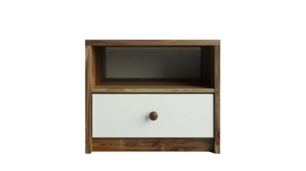 Night stand, brown and white