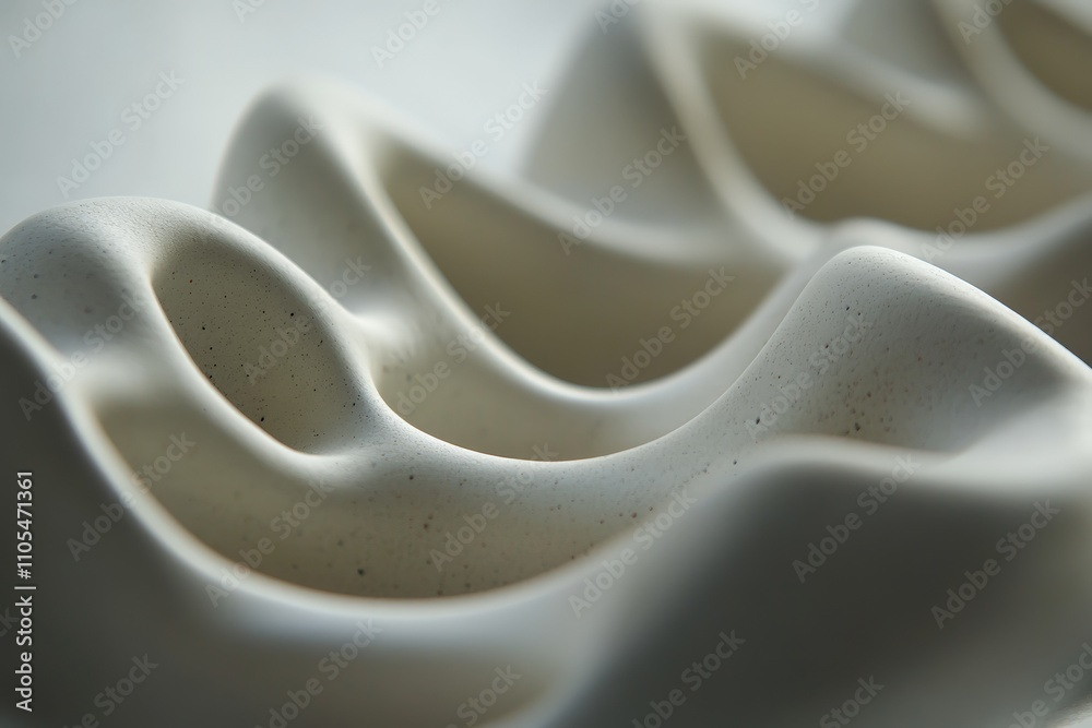 Fototapete a minimalist beige relief sculpture featuring smooth, undulating forms that create a soothing visual