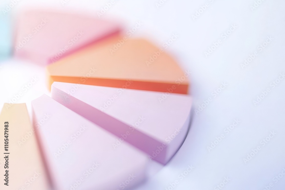 Aufkleber a visually engaging abstract representation of a pie chart with pastel colored segments in shades of