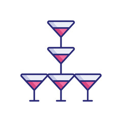 Wine Glass Tower vector icon