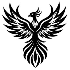 A stunning digital tattoo design of a majestic phoenix, symbolizing rebirth and transformation, perfect for body art and creative inspiration.