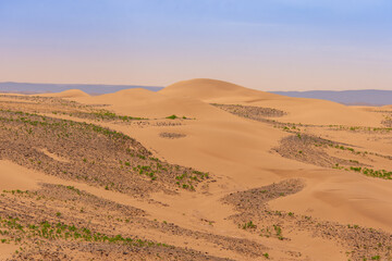View of the Magnificent Landscape of the Sahara Desert in Morocco