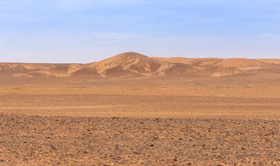 Fototapeta na wymiar View of the Magnificent Landscape of the Sahara Desert in Morocco