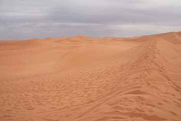 View of the Magnificent Landscape of the Sahara Desert in Morocco