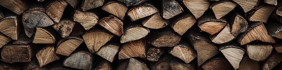 Fototapeta premium Stacked firewood texture for background use