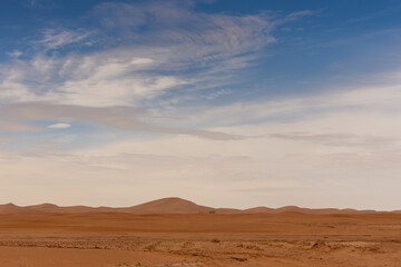 View of the Magnificent Landscape of the Sahara Desert in Morocco