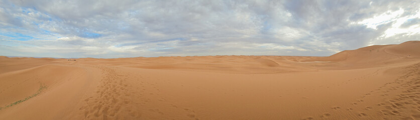 View of the Magnificent Landscape of the Sahara Desert in Morocco