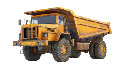 Construction dump truck, isolated