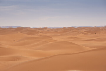 View of the Magnificent Landscape of the Sahara Desert in Morocco