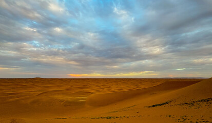 View of the Magnificent Landscape of the Sahara Desert in Morocco