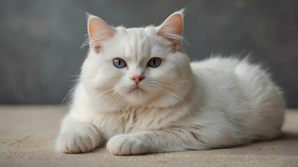 Obraz premium grey cat, white cat, cat in garden, blue eyes cat, kitten, pet animal, cat