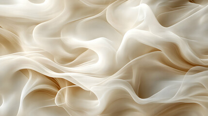 Abstract Beige and White Sheer Fabric Draped Background Illustration