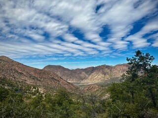 A striking cloud pattern above the West Texas mountains (Big Bend National Park, Texas, USA)