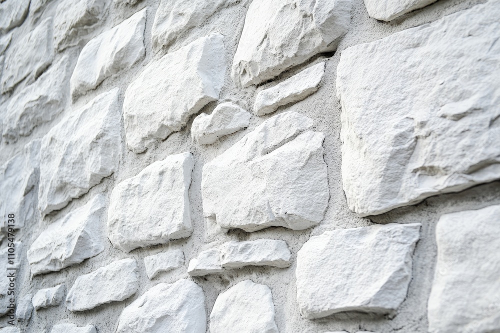 Aufkleber a close perspective of a white stone wall emphasizes its uneven surface texture, providing a minimal