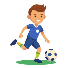alented little boy playing soccer
