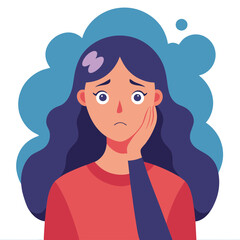 woman looks scared worried stressed depressed