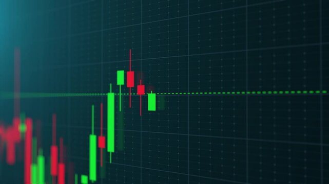 Stock Market Crash, Price Rises to Its Maximum and Quickly Falls to the Bottom. 3d Animation of Candlestick Graph in Time Lapse. Ultra HD 4K 3840x2160