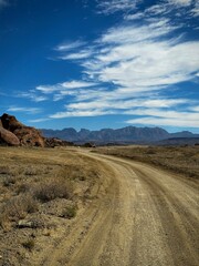 A trail leading through a remote stretch of desert (Terlingua, Texas, USA)