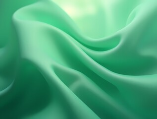 Obraz premium Abstract background made of translucent green silk fabric