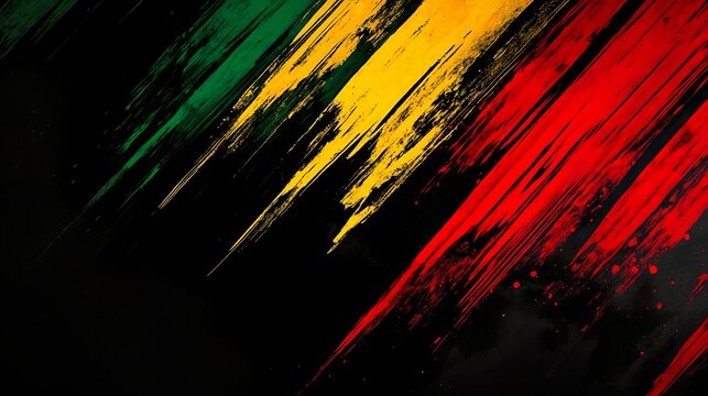 Black History Month Background with Red, Yellow, and Green