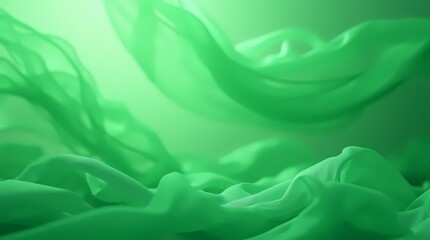 Obraz premium Abstract background made of translucent green silk fabric