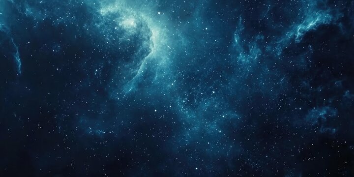 Blue sky with stars and a few clouds. The stars are scattered throughout the sky, with some closer together and others further apart