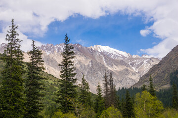 Obraz premium Ala Archa National Park with Ala Too mountains near Bishkek, Kyrgyzstan
