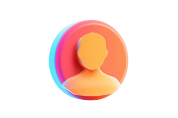 Refined User Profile Icon with Elegant Shapes for Classy Digital Presence Isolated on Transparent Background