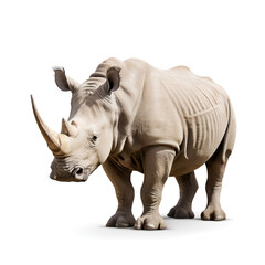 white rhinoceros on white background