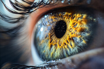 A closeup realistic photograph of an eye