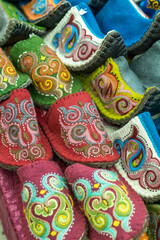Traditional slippers sold in Bishkek, Kyrgyzstan