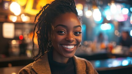 The Smiling Woman at Bar