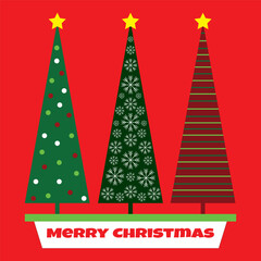 christmas tree for christmas card, gift bag or box design
