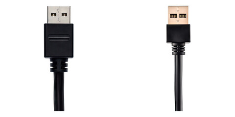 Network cable isolated on transparent background, Set of