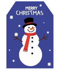 christmas card with snowman