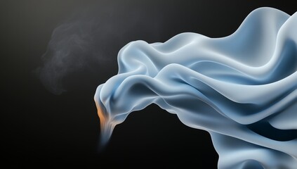 Fototapeta premium 3D abstract blue glowing lines on black background, futuristic concept